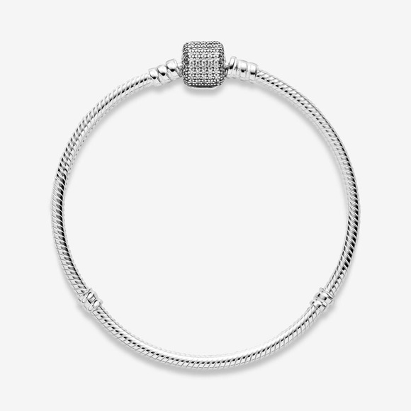 Pandora Moments Sparkling Pavé Clasp Snake Chain Bracelet - Picture 8 of 11